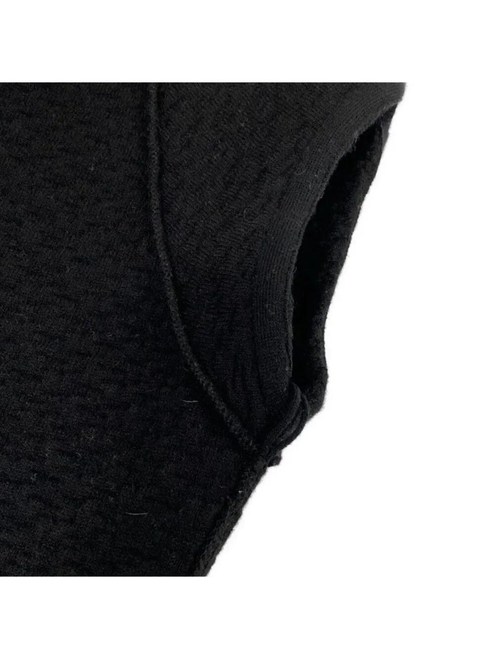 Chanel Dress S Black Sleeveless Wool